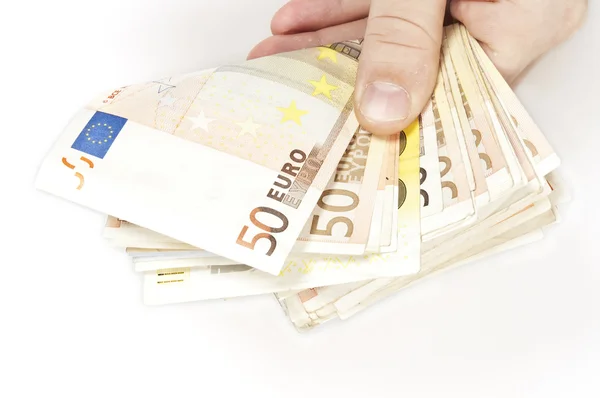 Bliska Banknotów Euro Karty Kredytowe — Zdjęcie stockowe