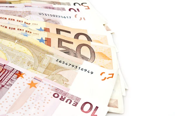 Euro Bankjegyek Közelről — Stock Fotó