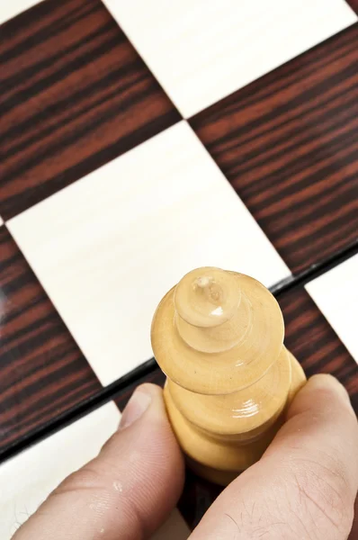 White Queen Closeup Chessboard — Stock Photo, Image