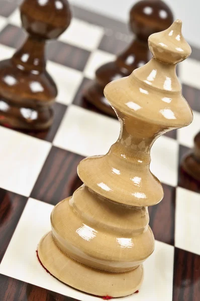 チェス盤でチェスの作品のクローズ アップ — ストック写真