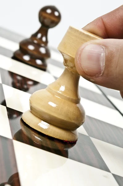 チェスのミヤマガラスおよび担保のクローズ アップ — ストック写真
