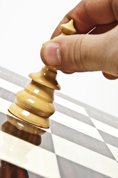 チェス盤の白の女王さまのクローズ アップ — ストック写真