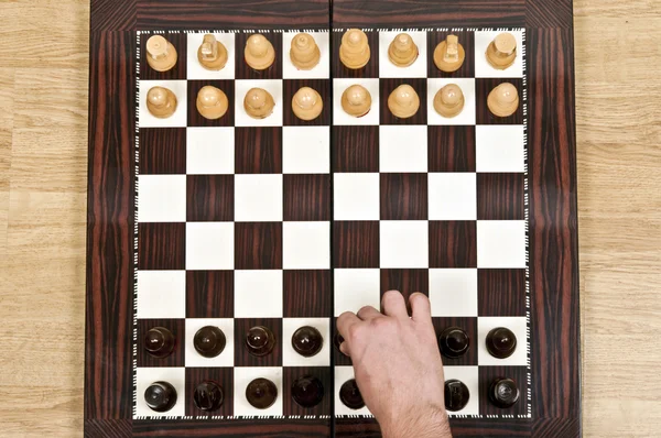 チェス盤でチェスの作品配置クローズ アップ — ストック写真
