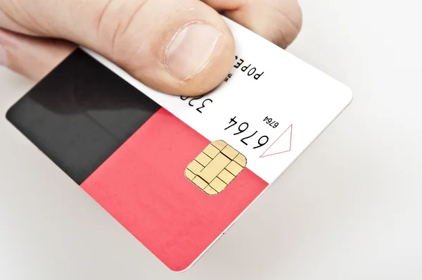 Mão Masculina Segurando Cartão Crédito — Fotografia de Stock