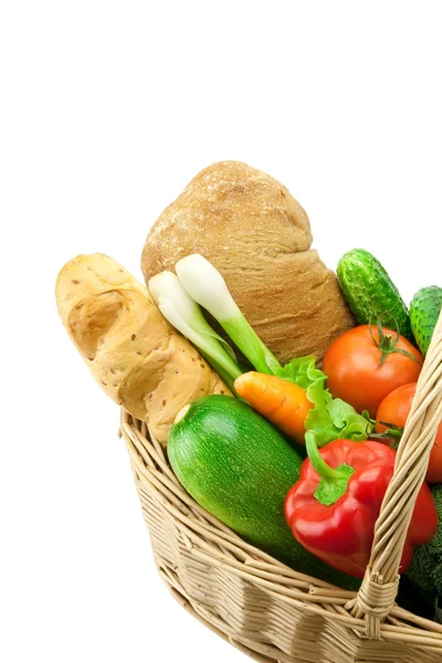 Bröd och färska grönsaker — Stockfoto