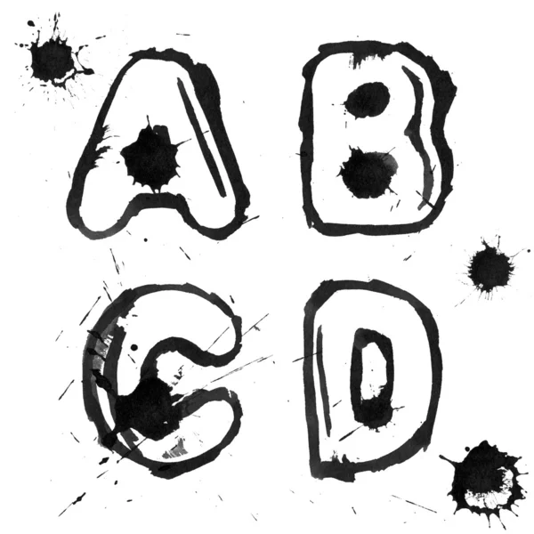 Ink alphabet — Stock Photo, Image