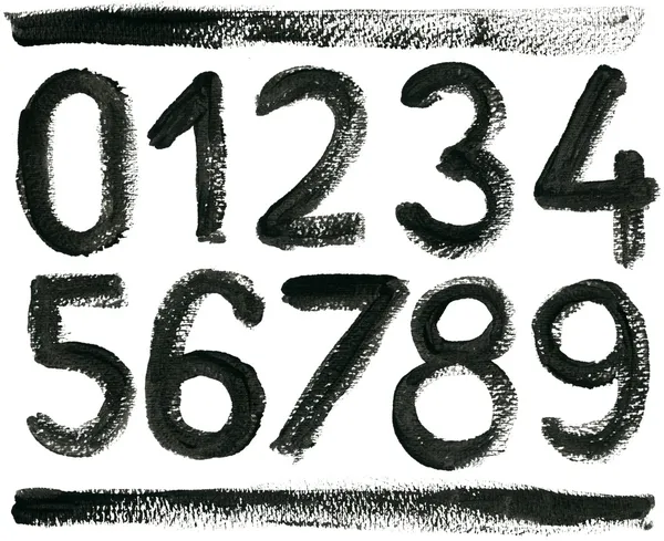 Hand Drawn Abc Numbers Set Isolated — Stock Photo, Image