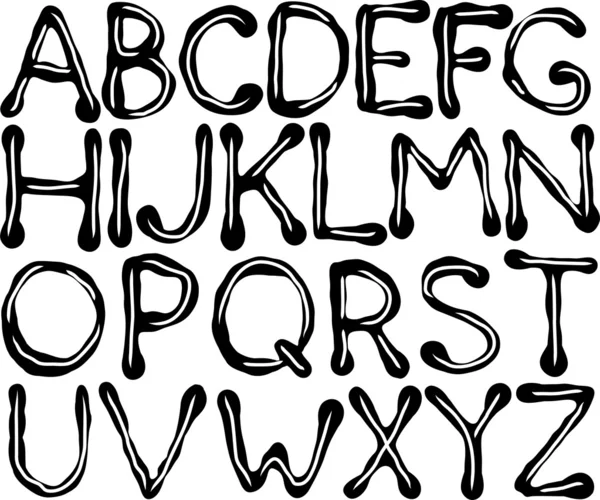Alfabeto doodle vectorial — Vector de stock