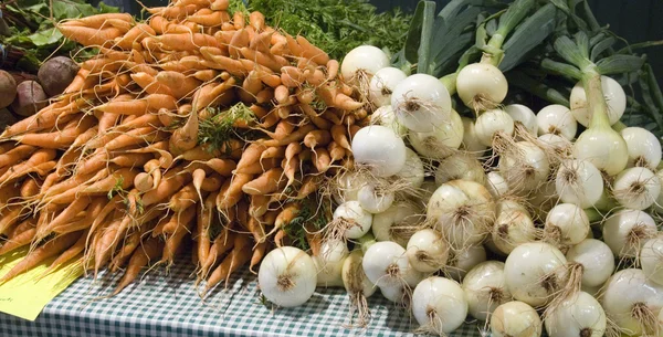 Carrots and Onions — Stock Photo, Image