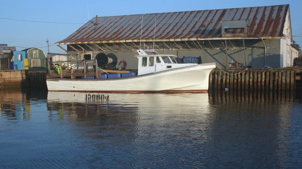 Reflection Fishing Boat Harbor — Stock Photo, Image