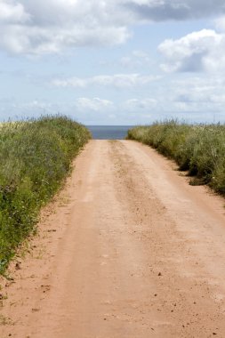 prince edward Island Atlas Okyanusu'nda giden toprak yol