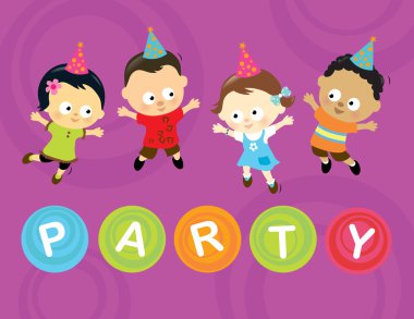 Little party kids clipart