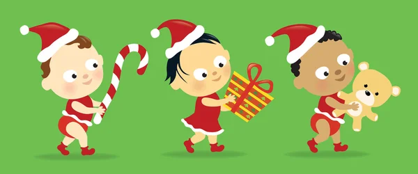 Різдвяні діти w/ подарунки — стоковий вектор
