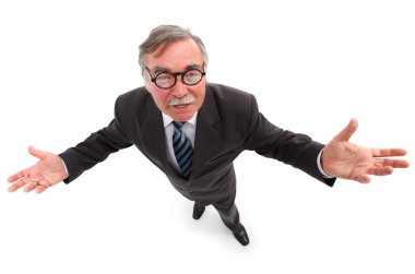 Man with wide open arms clipart