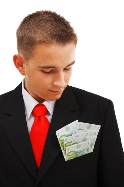 Man looking at money — Stock Photo, Image