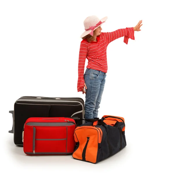 Little traveller girl — Stock Photo, Image