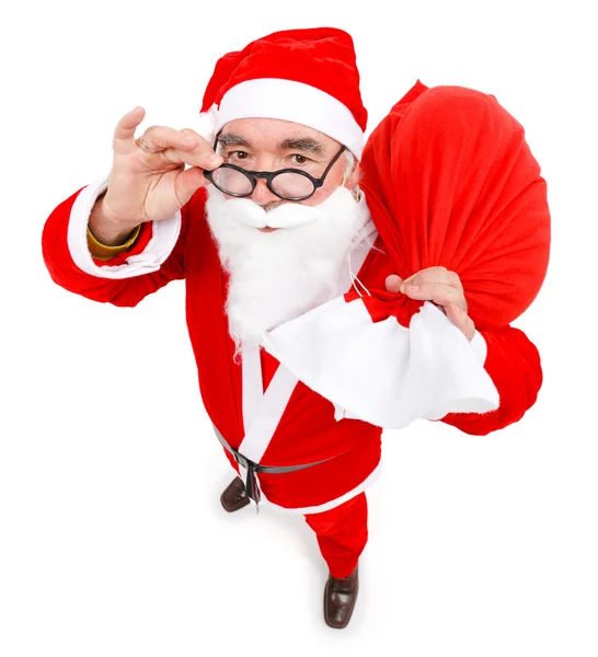 Weihnachtsmann mit voller Tasche — Stockfoto