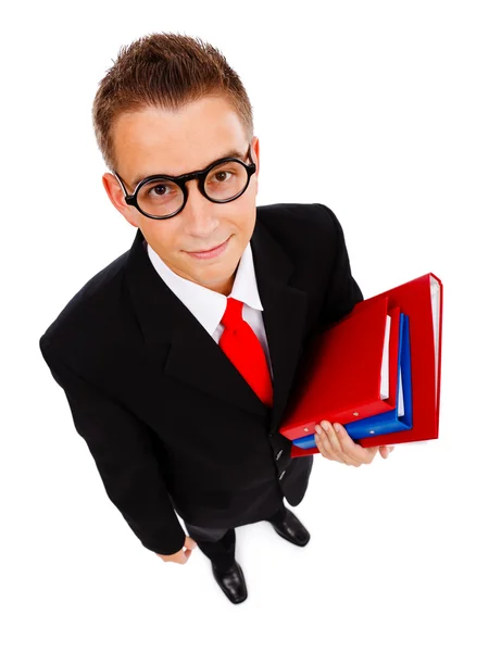 Young man with folders — Stock Photo, Image