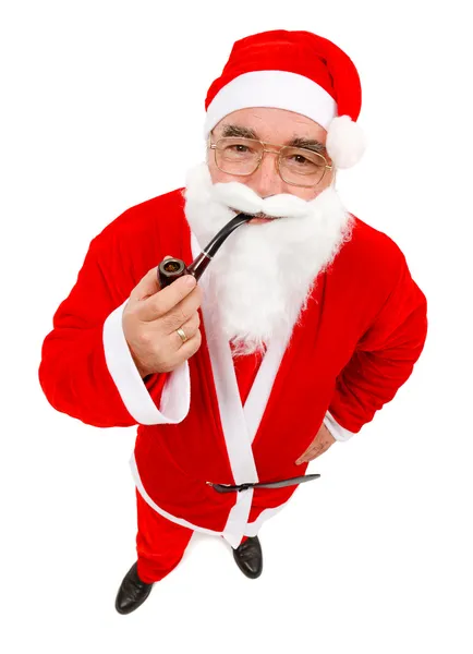 Santa claus met pijp — Stockfoto