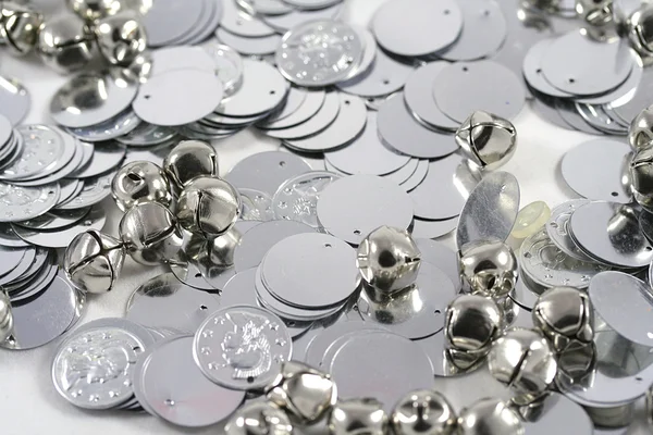 Close Bells Plastic Coins Stock Image