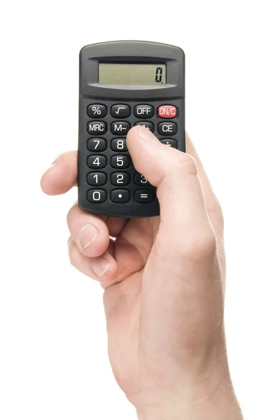 Hand, holding calculator — Stock Photo, Image