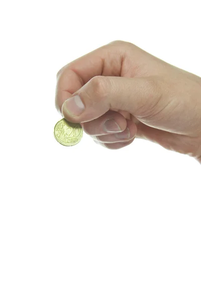 Hand holding coin — Stock Photo, Image