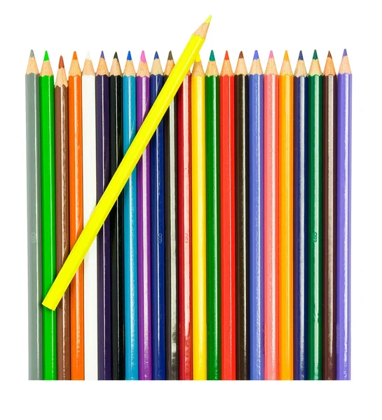 Χρωματιστά μολύβια σε λευκό φόντο — Φωτογραφία Αρχείου