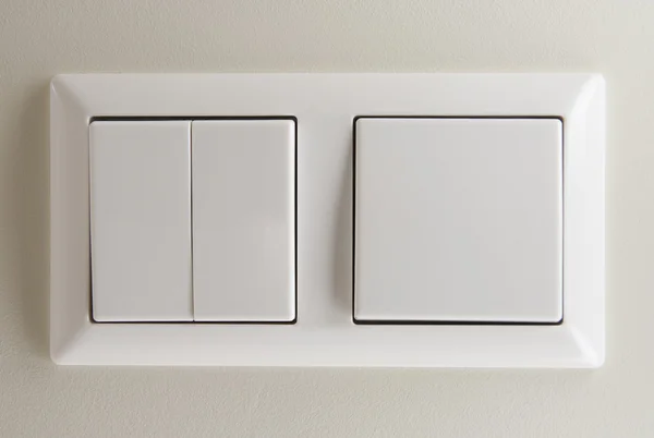 Deux Interrupteurs Lumineux Sur Mur — Photo