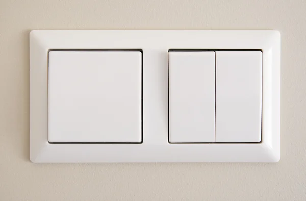 Dois Interruptores Luz Parede — Fotografia de Stock