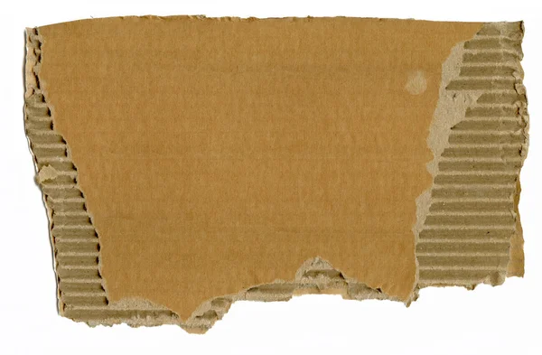 Kawałek Kartonu Białym Tle — Zdjęcie stockowe
