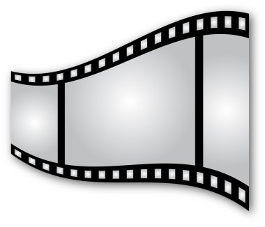 Curved film strip on white background clipart