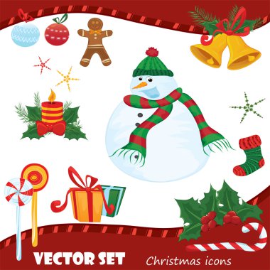 Vector Christmas icons clipart