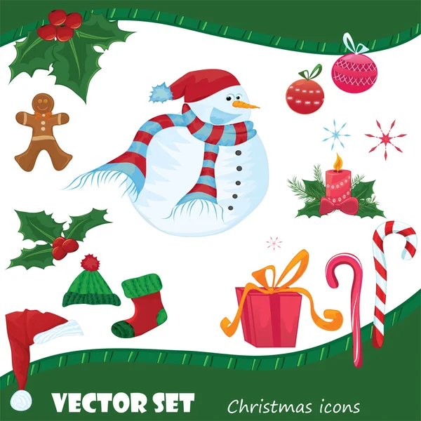 Vektor-Weihnachtssymbole — Stockvektor