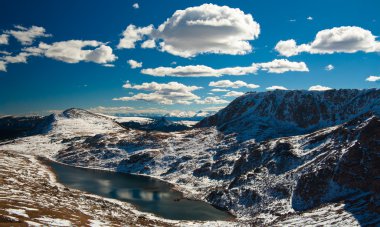 Snow-capped mountains, Beartooth Pass close to Yellowstone National Park, W clipart