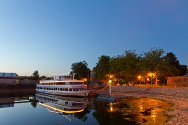 Passenger liner in harbor of Karlsruhe clipart