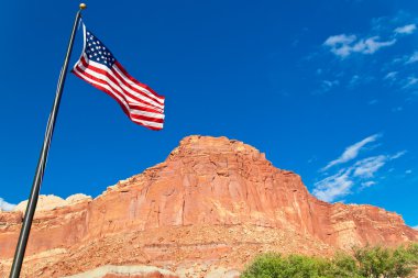 ons vlag in kapitaal rif nationaal park, utah, Verenigde Staten