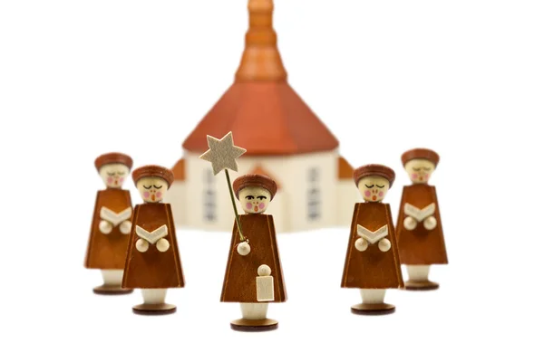 Handcrafted Carolers, produced in Erz Mountains, Germany — Stock Photo, Image