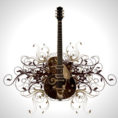 Music instrument with design elements clipart