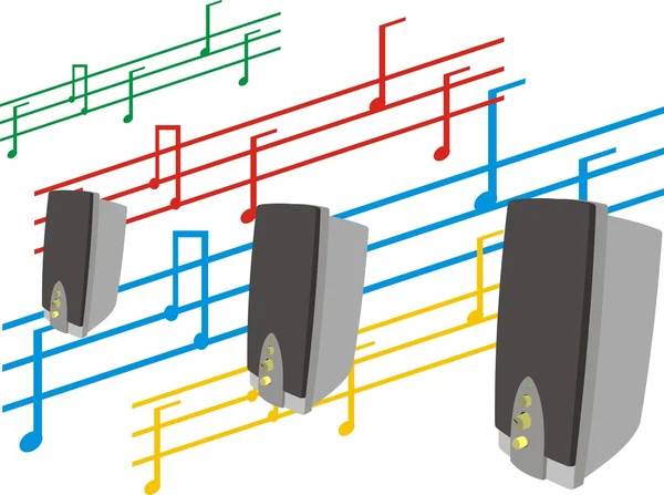 Musical columns — Stock Vector