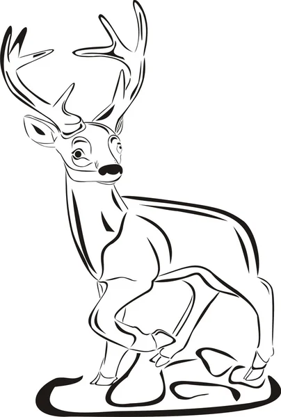 Black deer — Stock Vector