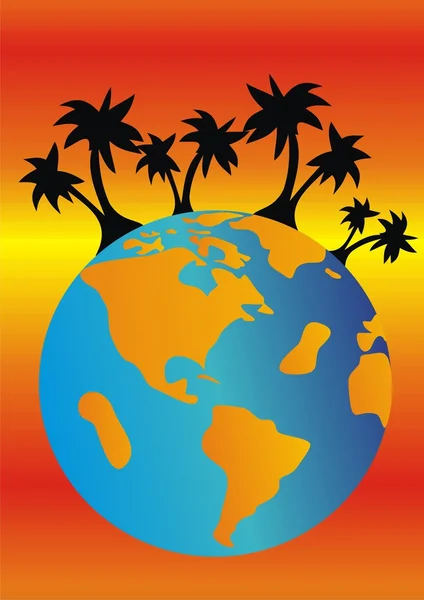 Palmy na plaży — Wektor stockowy