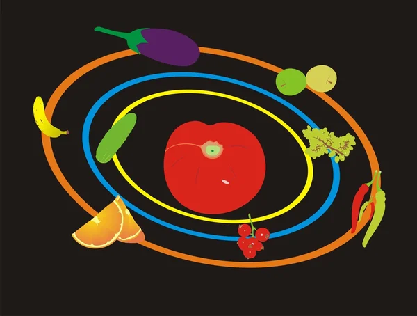 Planet från grönsaker — Stock vektor