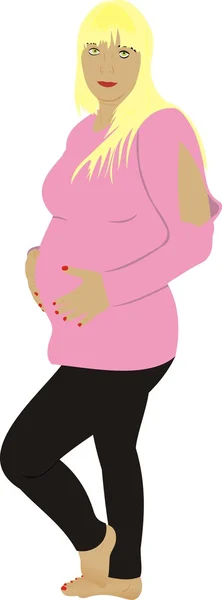 Η έγκυος κοπέλα — Διανυσματικό Αρχείο