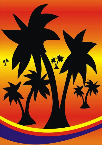 Die großen Palmen — Stockvektor