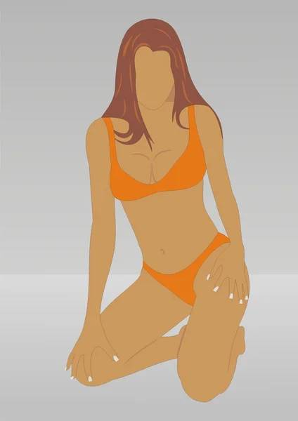 La fille en maillot de bain — Image vectorielle