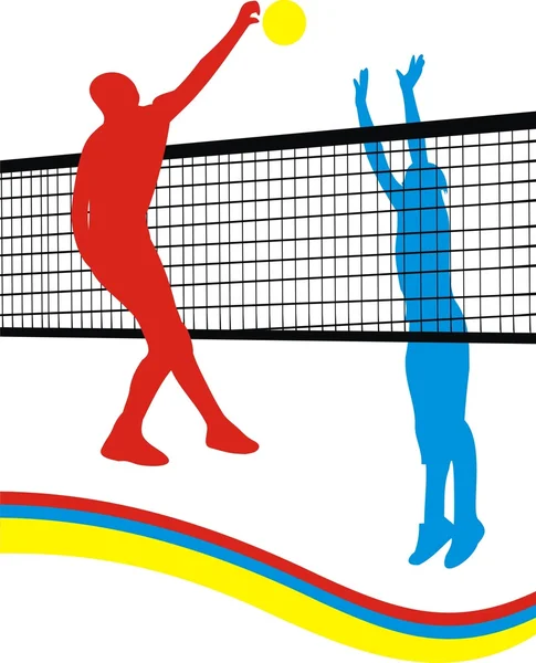 Spelet i volleyboll — Stock vektor