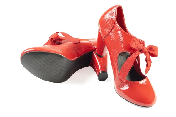 Weibliche rote Schuhe | isoliert — Stockfoto