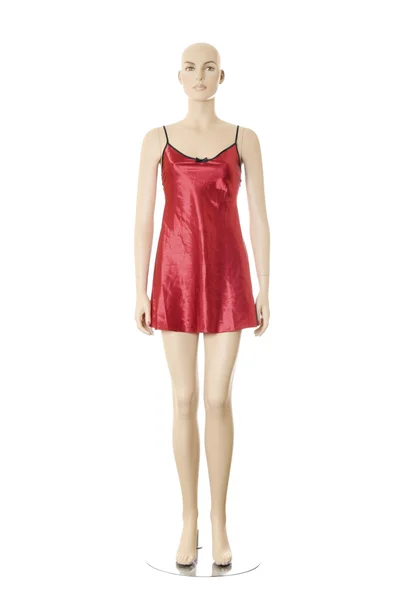 Manichino donna in lingerie rossa idrati Isolato — Foto Stock