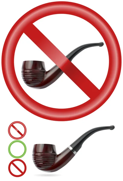 Smoking pipe. 'NO' and 'YES' signs | Realistic vector — Stock Vector