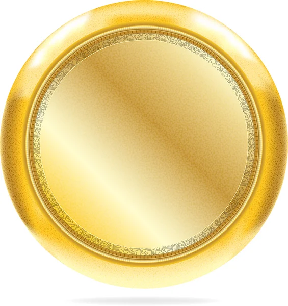 Botão dourado em branco # 1 com textura de vetor. AI 10 — Vetor de Stock